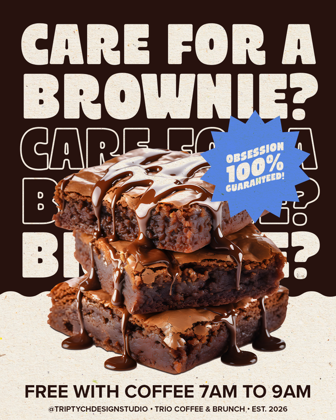 Trio Coffee & Brunch — brownie campaign ad
